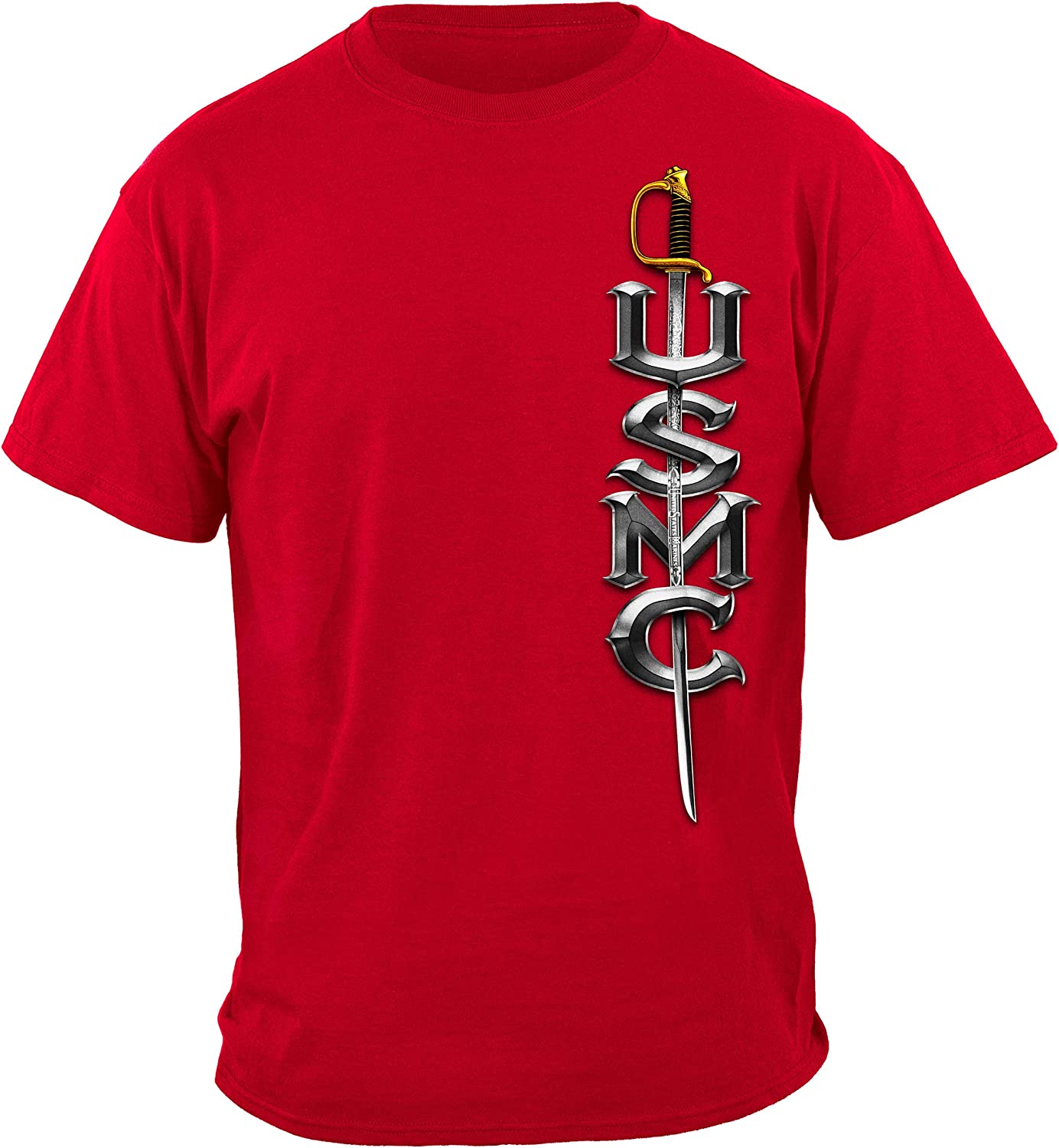 Marine Corps T-Shirt Double Flag Gold Globe Marine Corps T-Shirt MM2153 - Image 2